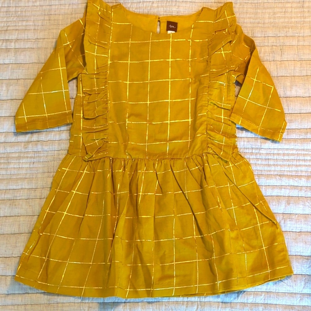 Tea Collection mustard yellow dress